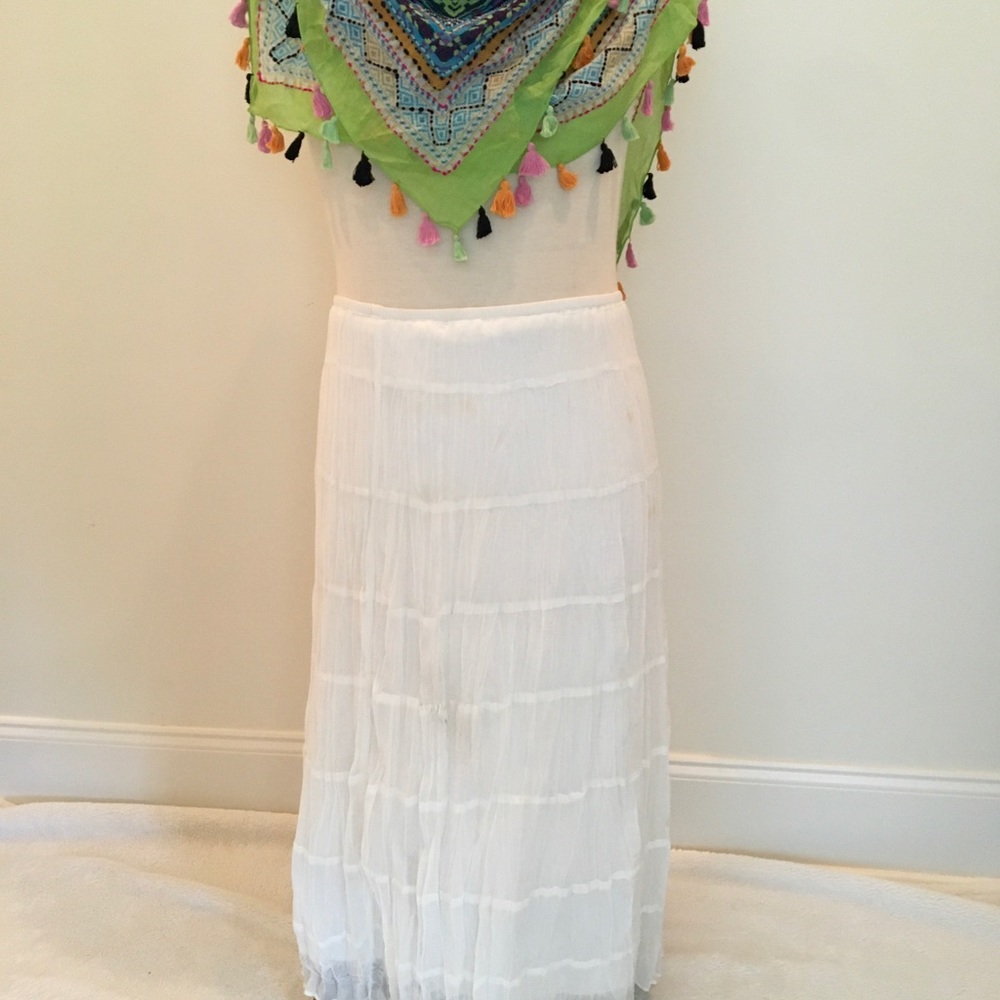 White silky like skirt